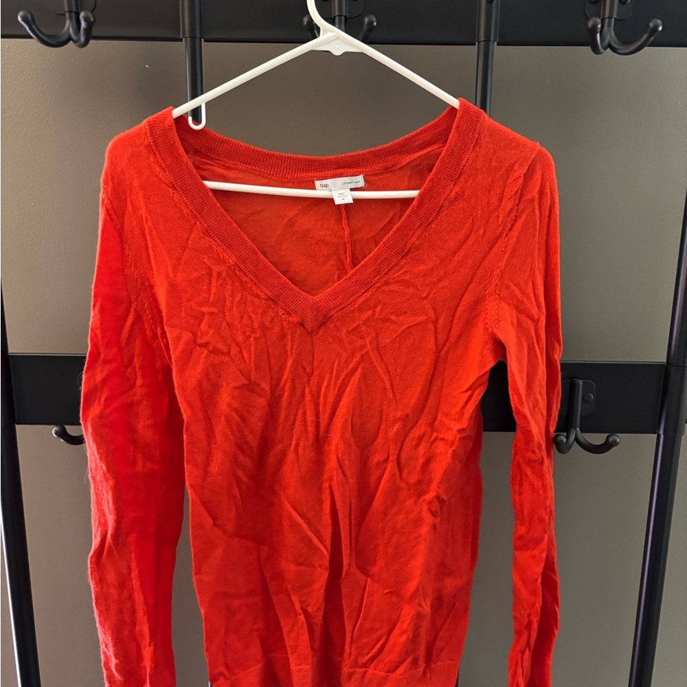GAP Bright Red V-Neck Blouse